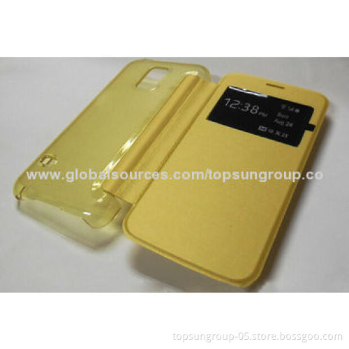 PU Leather Case for Samsung S5 Mini, Book Style, with Window